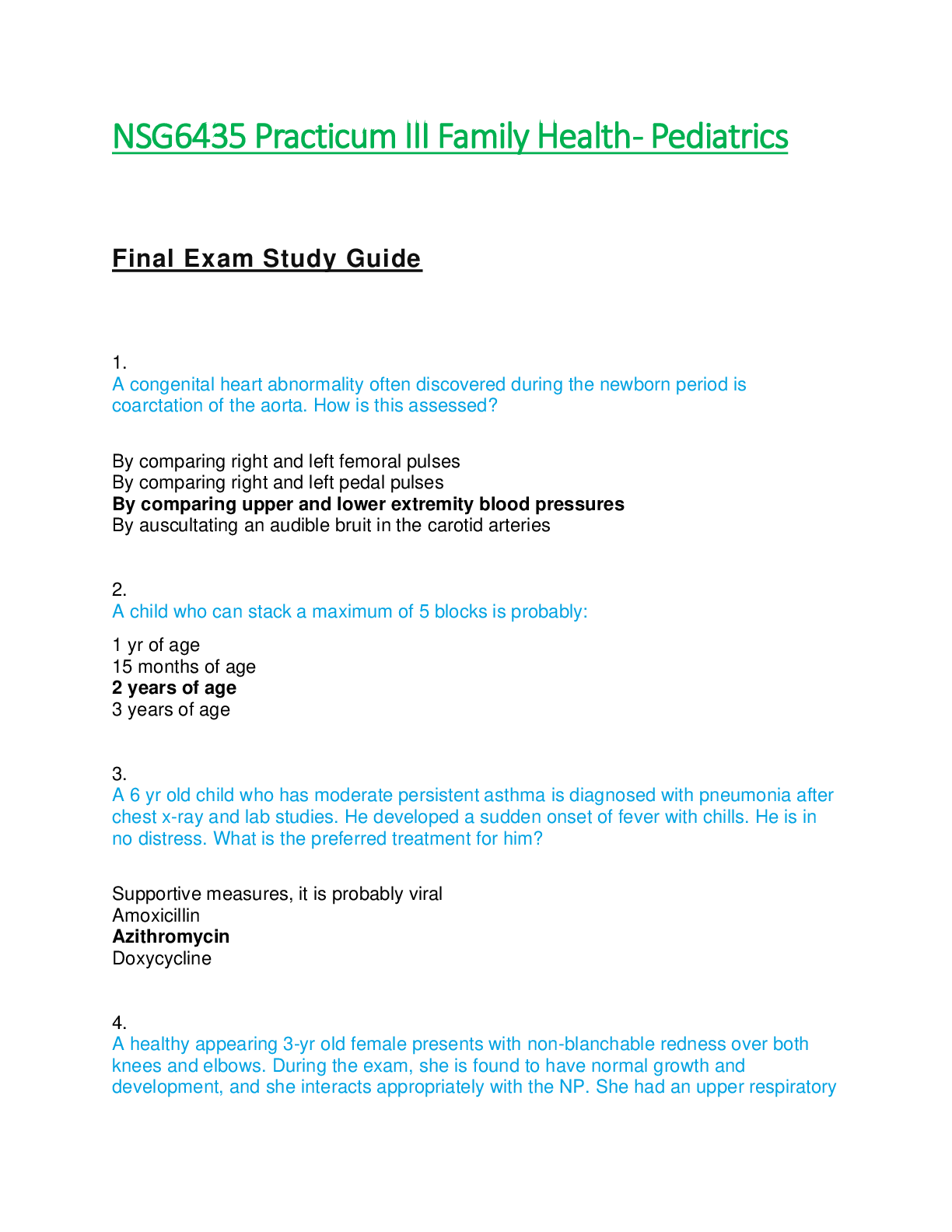 Preview of NSG 6435 FINAL EXAM STUDY GUIDE 3